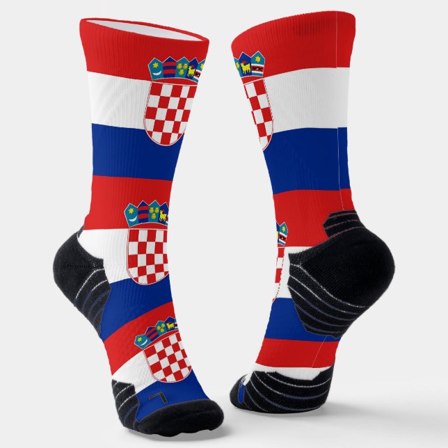 Calcetines Batalla de equipo atlético con bandera de Croacia (Angular)