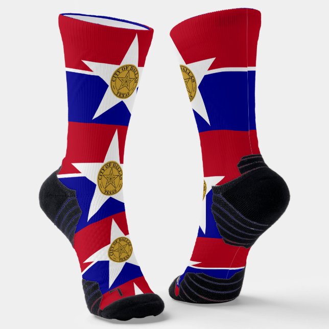 Calcetines Batalla de equipo atlético con bandera de Dallas,  (Angular)