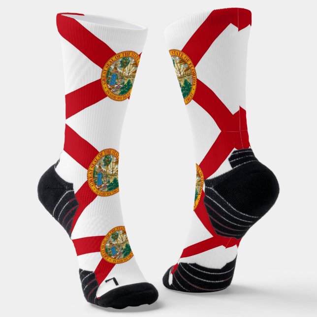 Calcetines Batalla de equipo atlético con bandera de Florida, (Angular)