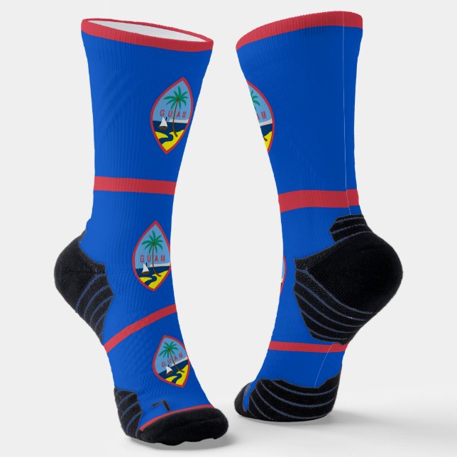 Calcetines Batalla de equipo atlético con bandera de Guam, Es (Angular)