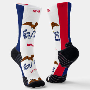 Calcetines Batalla de equipo atlético con bandera de Iowa, Es