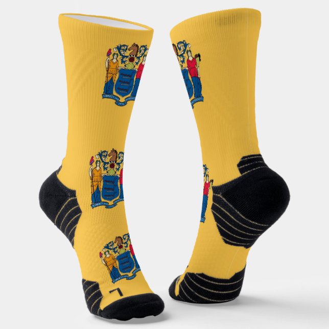 Calcetines Batalla de equipo atlético con bandera de Nueva Je (Angular)