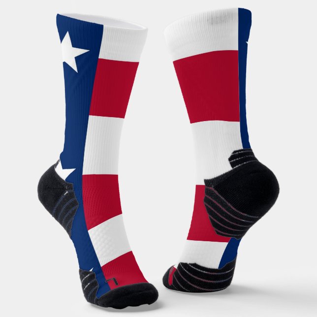 Calcetines Batalla de equipo atlético con bandera de Texas, E (Angular)