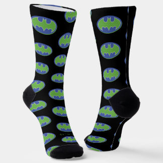 Calcetines Batman | Símbolo morado y verde