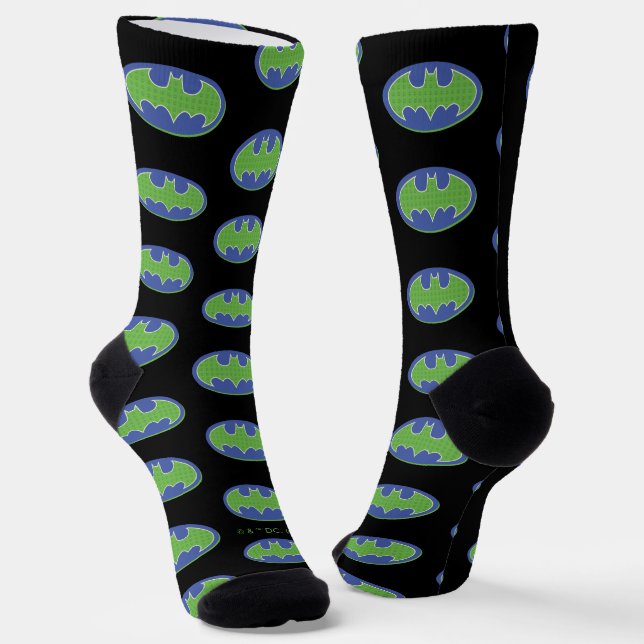 Calcetines Batman | Símbolo morado y verde (Angular)