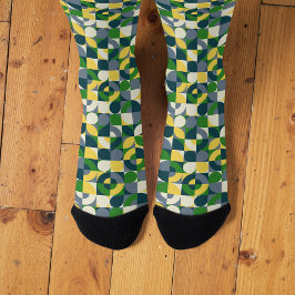 Calcetines Bauhaus moderno colorido Resumen Patrón geométrico