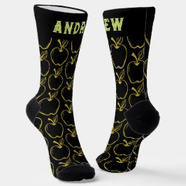 Calcetines Bebedor de sidra estampado con manzanas personaliz