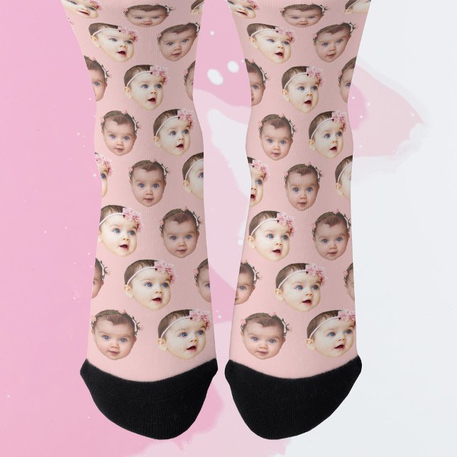 Calcetines Bebés personalizados y bonitos enfrentan 2 fotos (Subido por el creador)