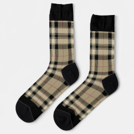Calcetines Beige Clásico Y Plata Negra