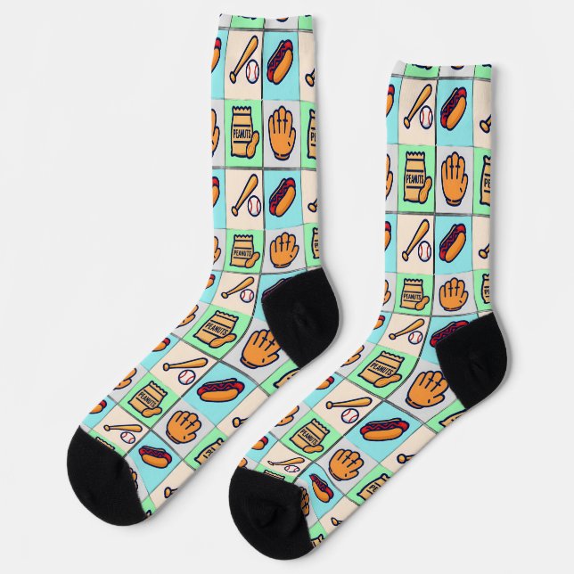 Calcetines Béisbol divertido  (Izquierda)