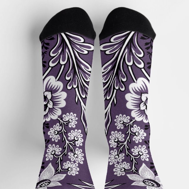 Calcetines Bella Artes Fantastic Flowers (Plum) (Arriba)