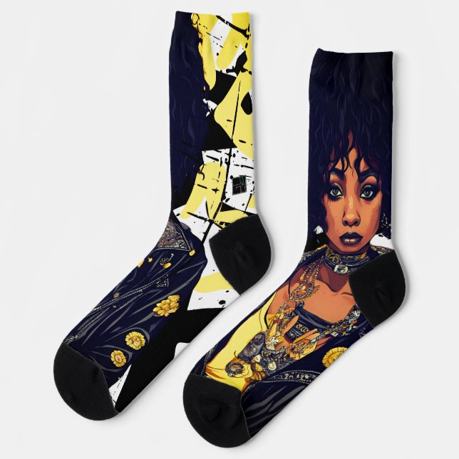 CALCETINES BELLEZA NEGRA URBANA ROCK ROLL REBEL CUERO JACKET (Izquierda)