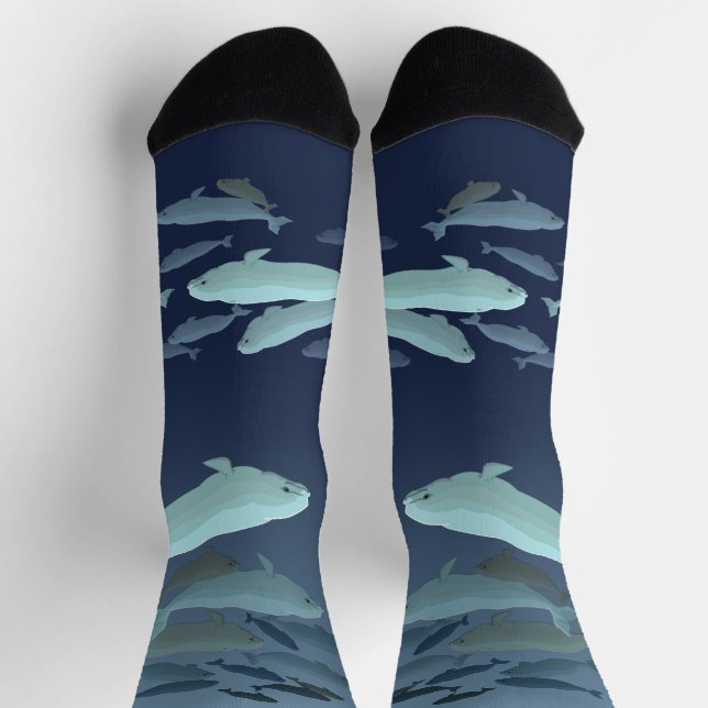 Calcetines Beluga Whale Socks  Whale Art Socks Customize (Arriba)