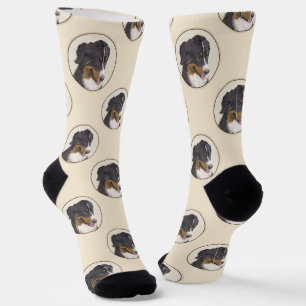 Calcetines Bernese Mountain Dog Berner Pintando arte Mascota