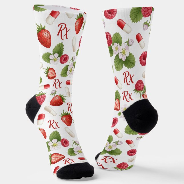 Calcetines Berry, Flower & Pill Pattern Socks de farmacia (Angular)