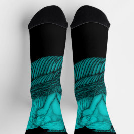 Calcetines Besada de ángeles , diseño negro y verde