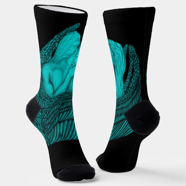 Calcetines Besada de ángeles , diseño negro y verde (Angular)