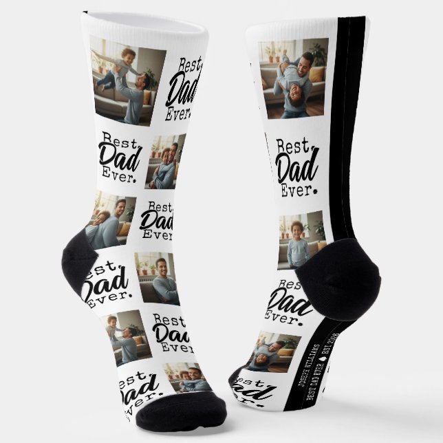 Calcetines Best Dad Ever Photo Collage Father's Day (Angular)