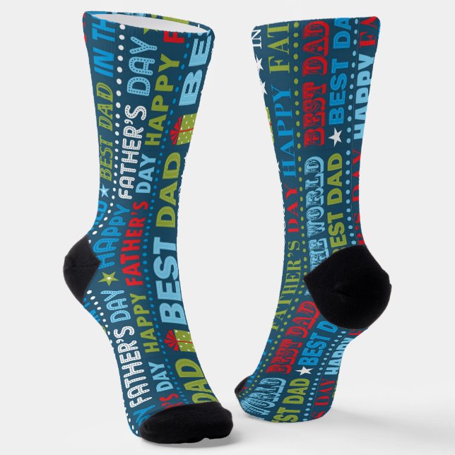 Calcetines Best Dad ,Fathers Day Typography Pattern (Angular)