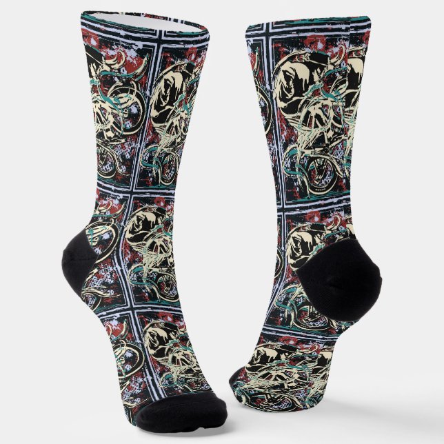 Calcetines Bicicleta Bmx Clásica - Bmx Freestyle Bmx Socks (Angular)