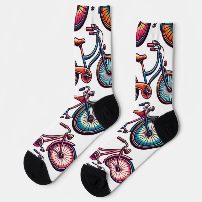 Calcetines Bicicletas divertidas para los amantes del ciclism (Izquierda)