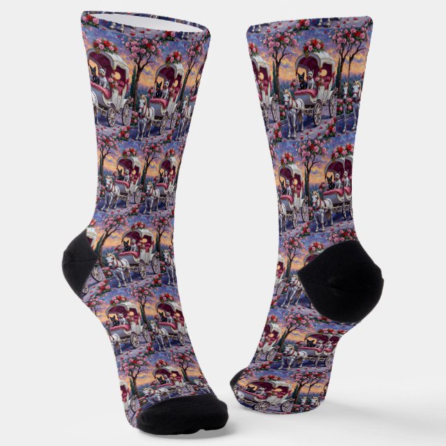 Calcetines Biewer Terrier Dog Valentine's Day (Angular)