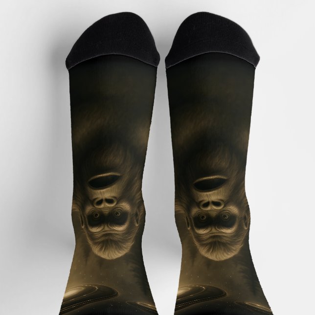 Calcetines Bigfoot Sasquatch Alien UFO Funny (Arriba)