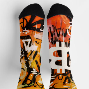 Calcetines "Bitcoin Graffiti" (Estilo #3) Arte Callejero
