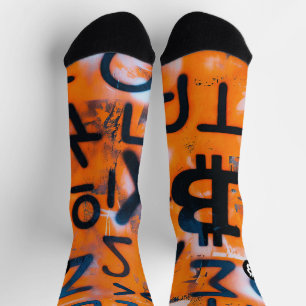 Calcetines "Bitcoin Graffiti" (Estilo #5) Arte Callejero