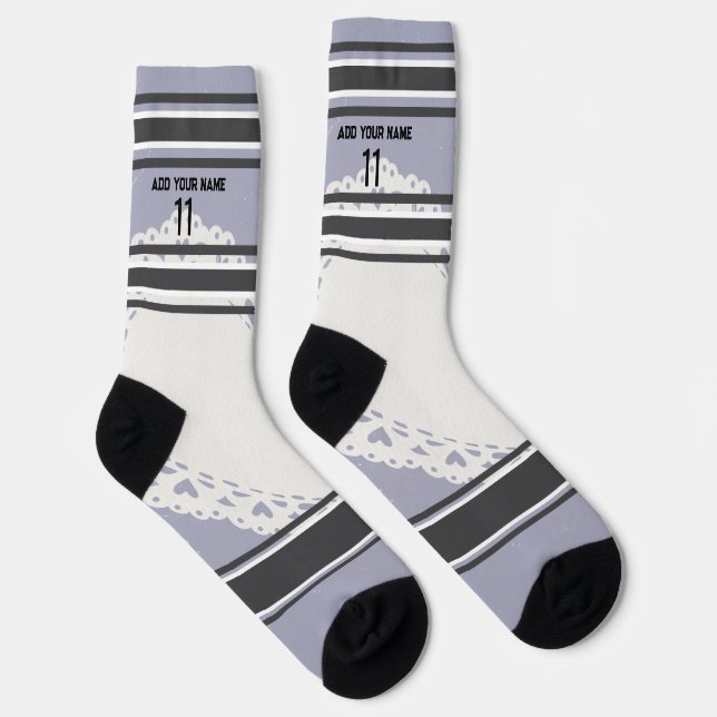 Calcetines Black and blue & orange - Name Number Socks (Derecha)