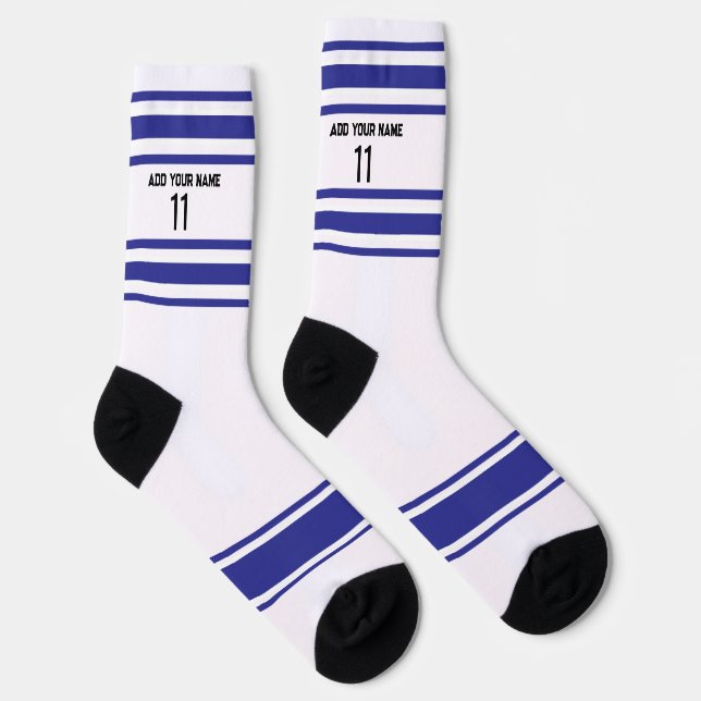 Calcetines Black and blue & orange - Name Number Socks (Derecha)