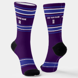 Calcetines Black and Blue Sport Jersey - Name Number Socks