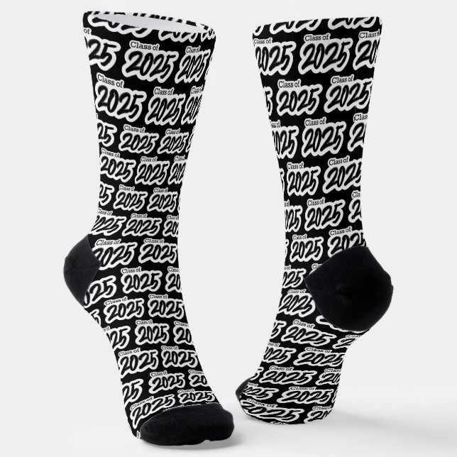 Calcetines Black Bold Brush Class of 2025 Socks (Angular)