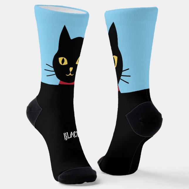 Calcetines Black Cat Socks Gift for Cat Lovers (Angular)