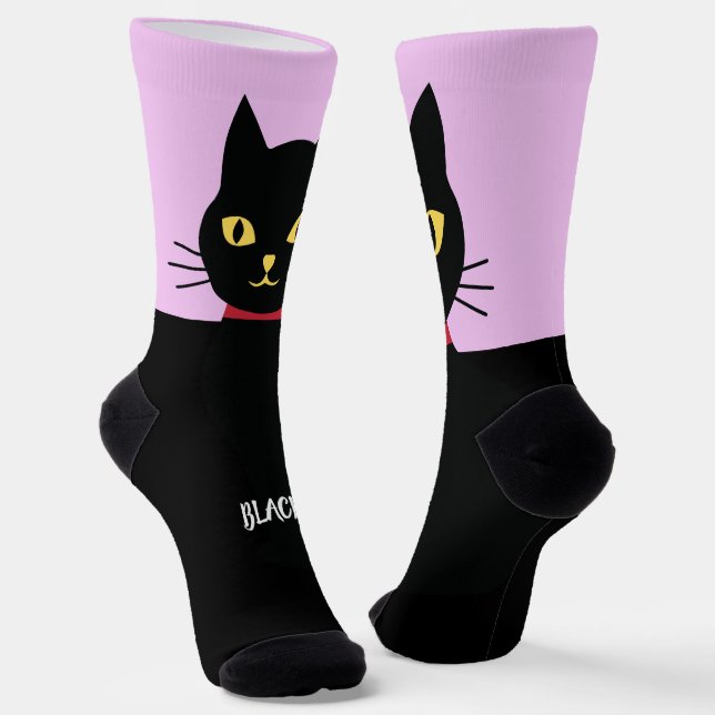 Calcetines Black Cat Socks Gift for Cat Lovers (Angular)