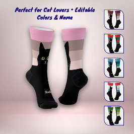 Calcetines Black Cat Socks Gift for Cat Lovers - Many Colors 