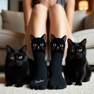 Calcetines Black Cat Socks Gift for Cat Mom & Cat Dad Lovers