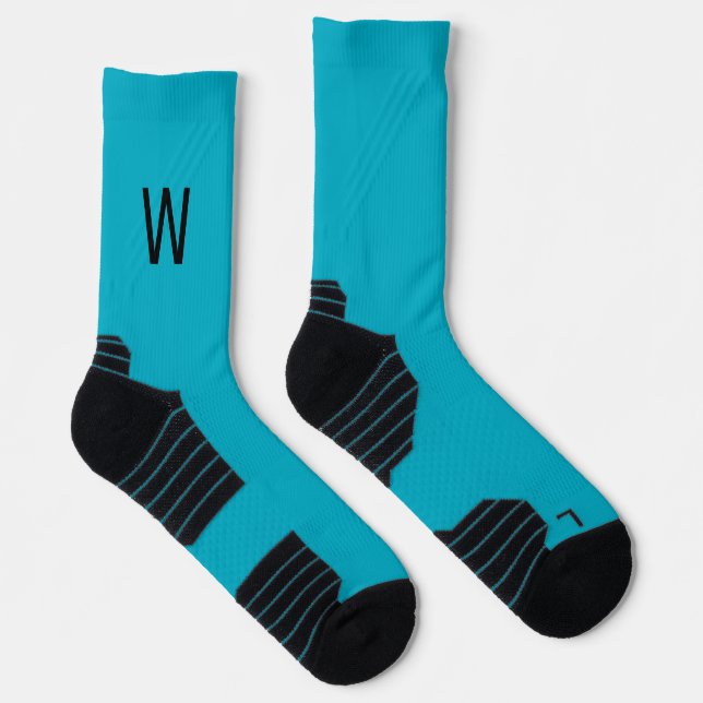 Calcetines Black Monogram Turquoise Socks (Derecha)