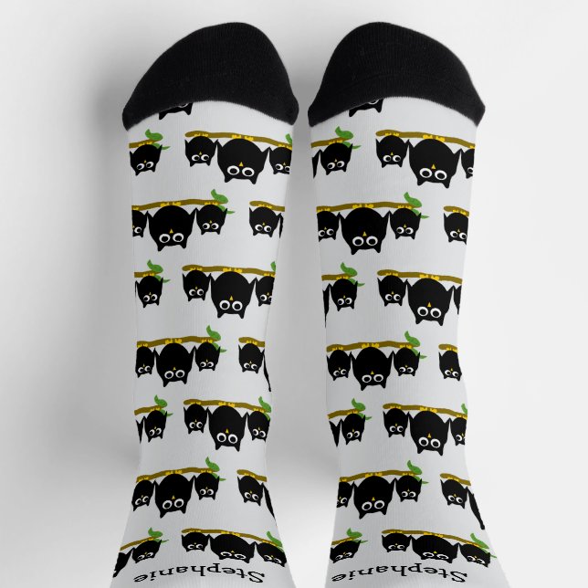 Calcetines Black Owls Diseño Personalizado (Arriba)