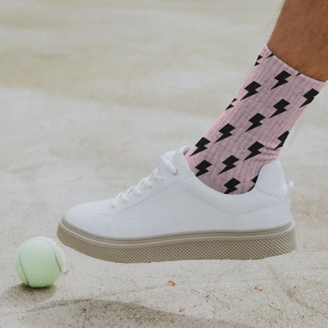 Calcetines Black Pink Lightning Y2K Indie Socks Confort audaz (Subido por el creador)