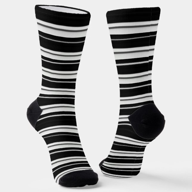 Calcetines Black Stripe Socks – Bold Monochrome Style (Angular)