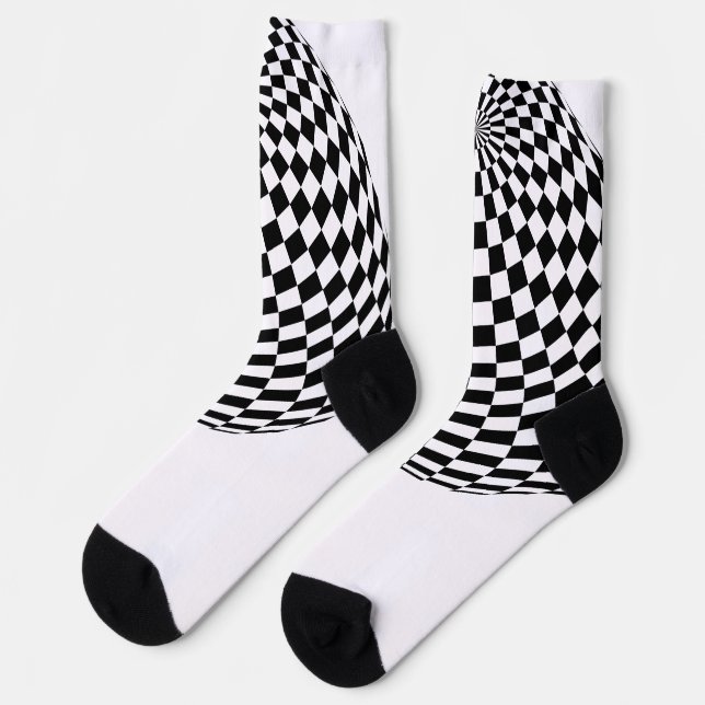 Calcetines Black/White Checkered Globes Thunder_Cove (Izquierda)