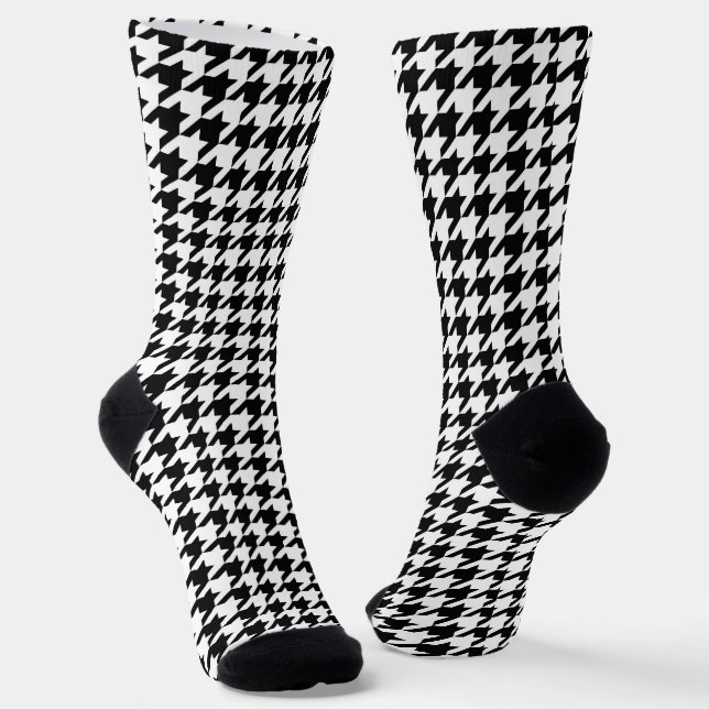 Calcetines Black White Classic Houndstap Check (Angular)
