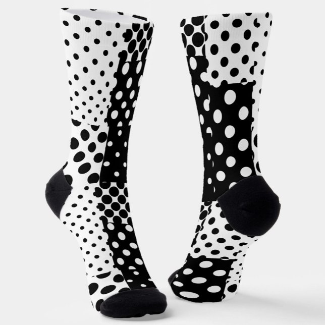 Calcetines Black White Fashion Polka Dots Style Design  (Subido por el creador)