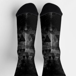 Calcetines Blanco negro geométrico universo abstracto brillan