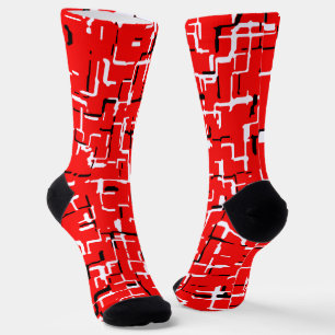 Calcetines Blanco negro rojo