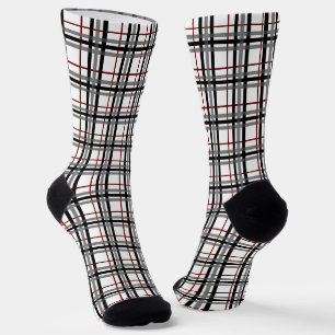 Calcetines Blanco negro y rojo revestido