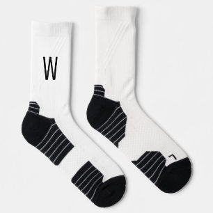 Calcetines blancos con monograma negro