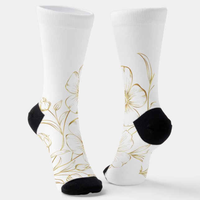 Calcetines blancos con puños negros presentan un d (Angular)