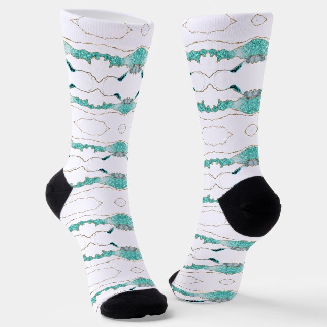 Calcetines blancos de oro azul verde azulado (Angular)